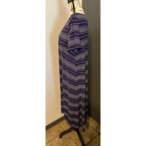gibson latimer navy and white stripped comfortable dress size L - Picture 5 of 7